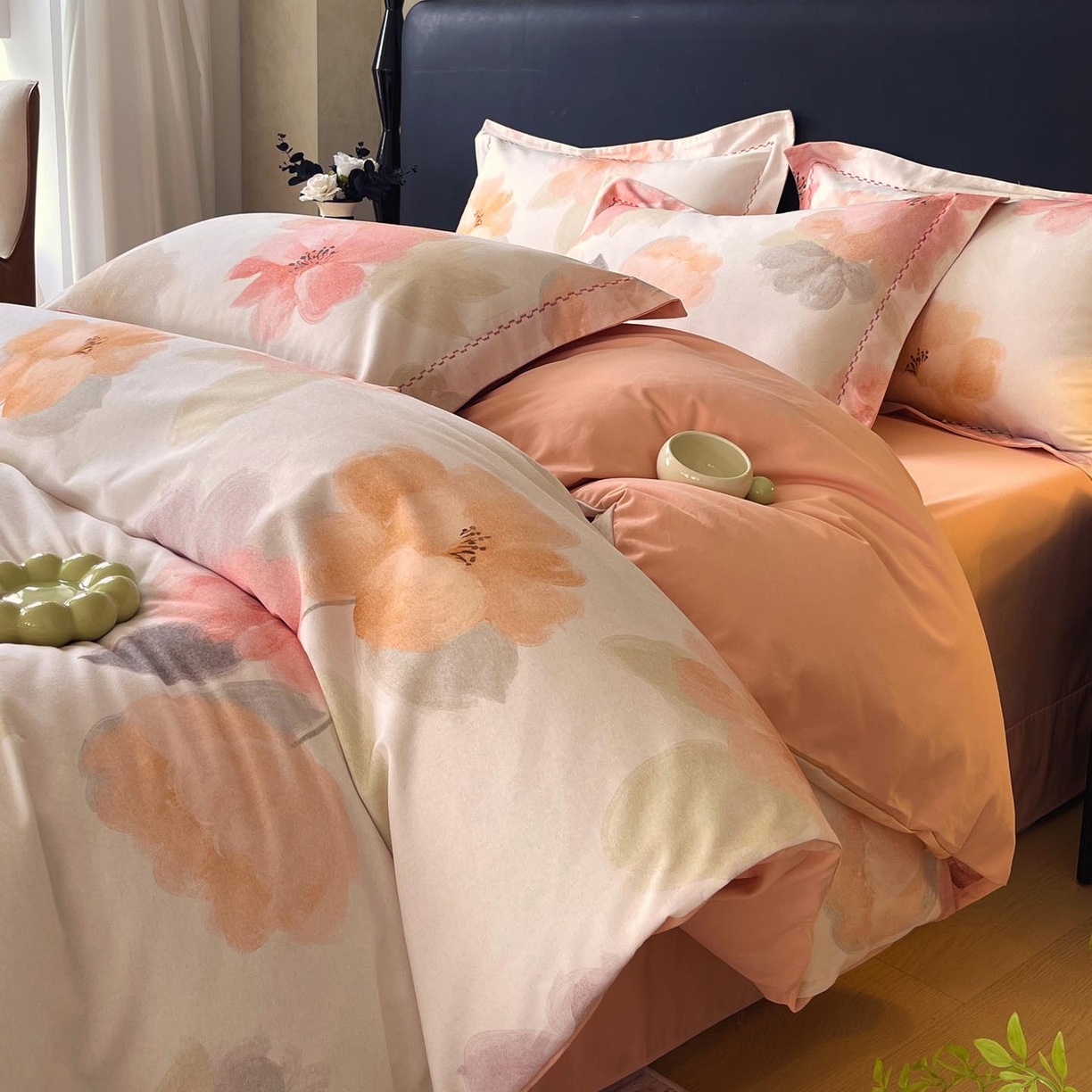 91家纺网 家纺一手货源 找家纺 宜家坊 2025新款升级疆大白全棉加厚生态磨毛四件套 夕雾