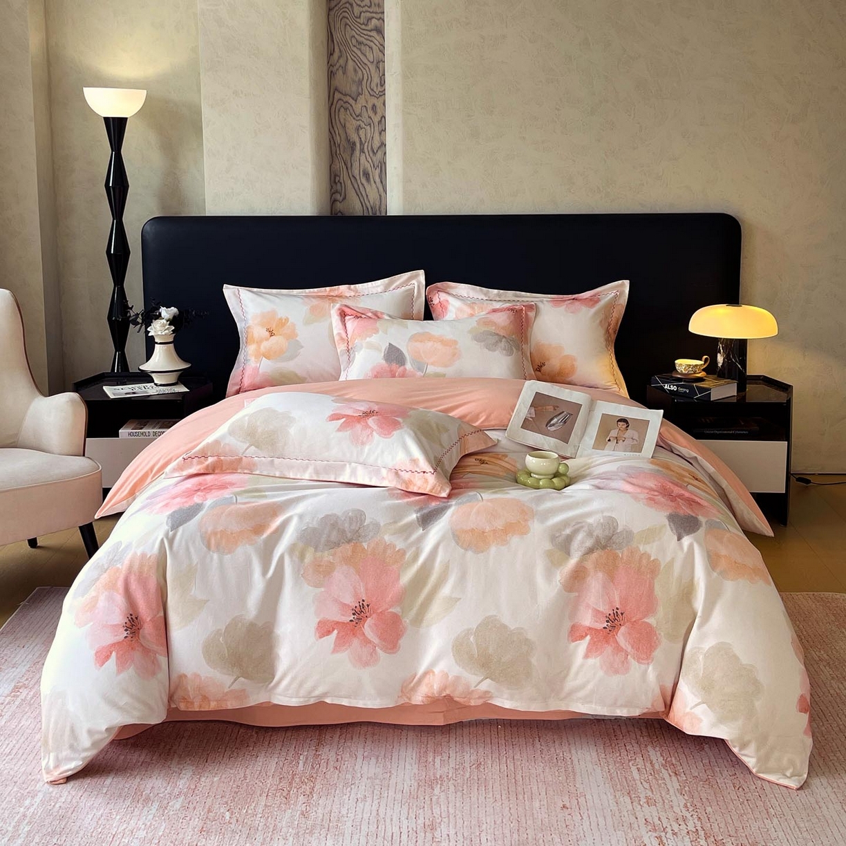 91家纺网 家纺一手货源 找家纺 宜家坊 2025新款升级疆大白全棉加厚生态磨毛四件套 夕雾