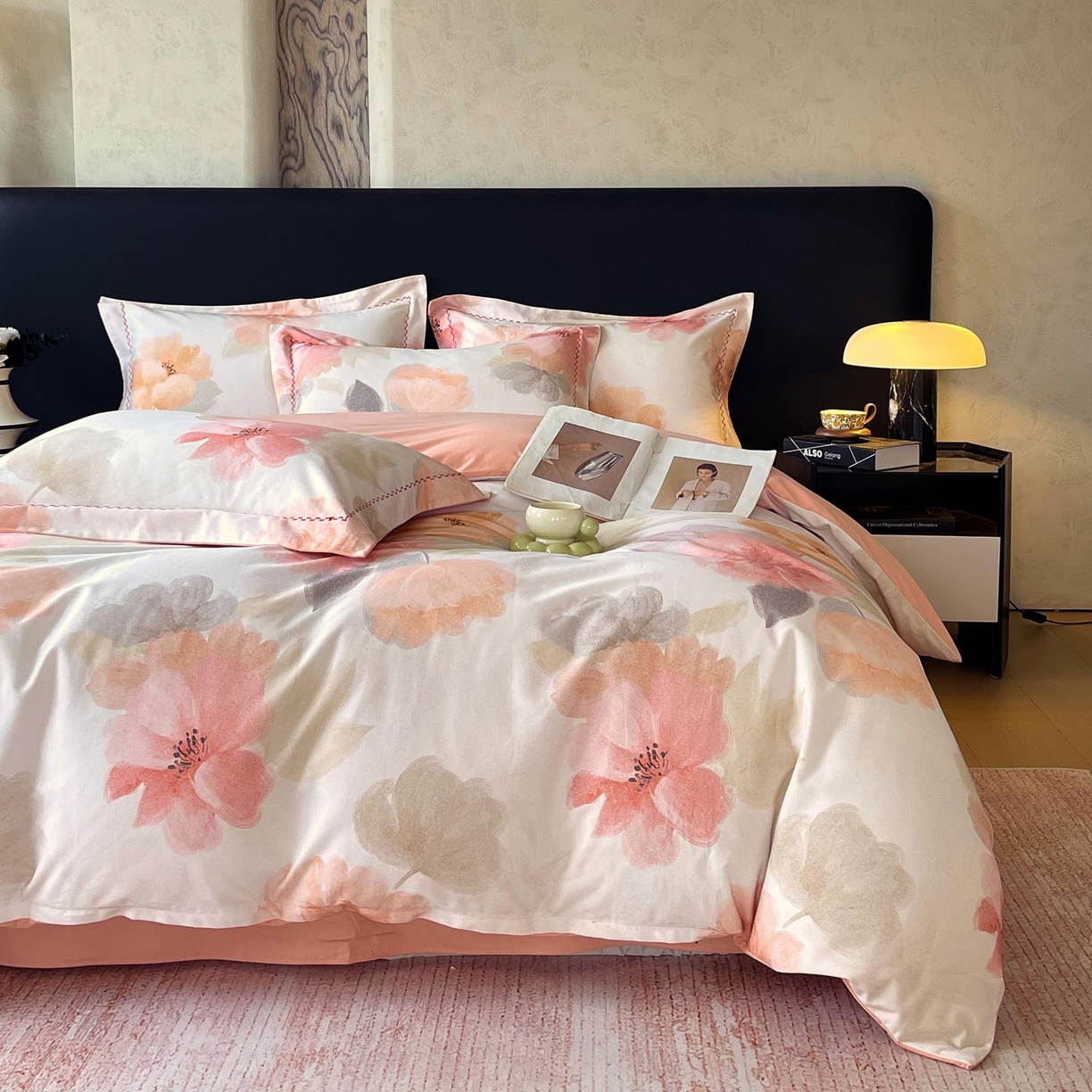 91家纺网 家纺一手货源 找家纺 宜家坊 2025新款升级疆大白全棉加厚生态磨毛四件套 夕雾