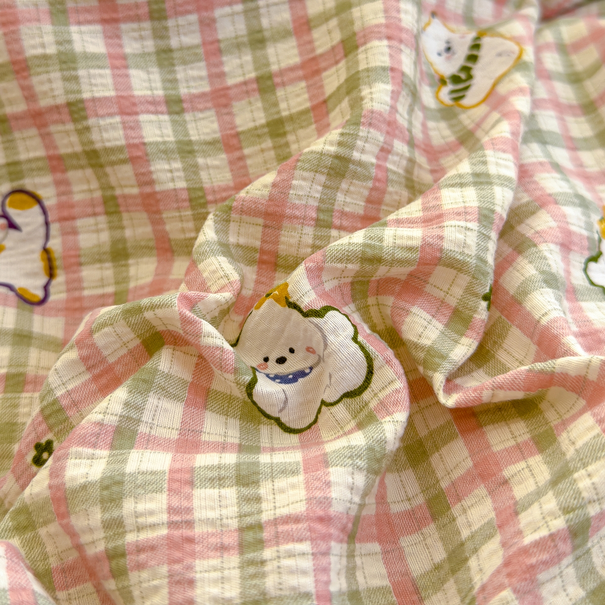 91家纺网 家纺一手货源 找家纺 弗苓家纺 2025新款A类云感有氧双层纱冬被被子被芯 呆萌西高地