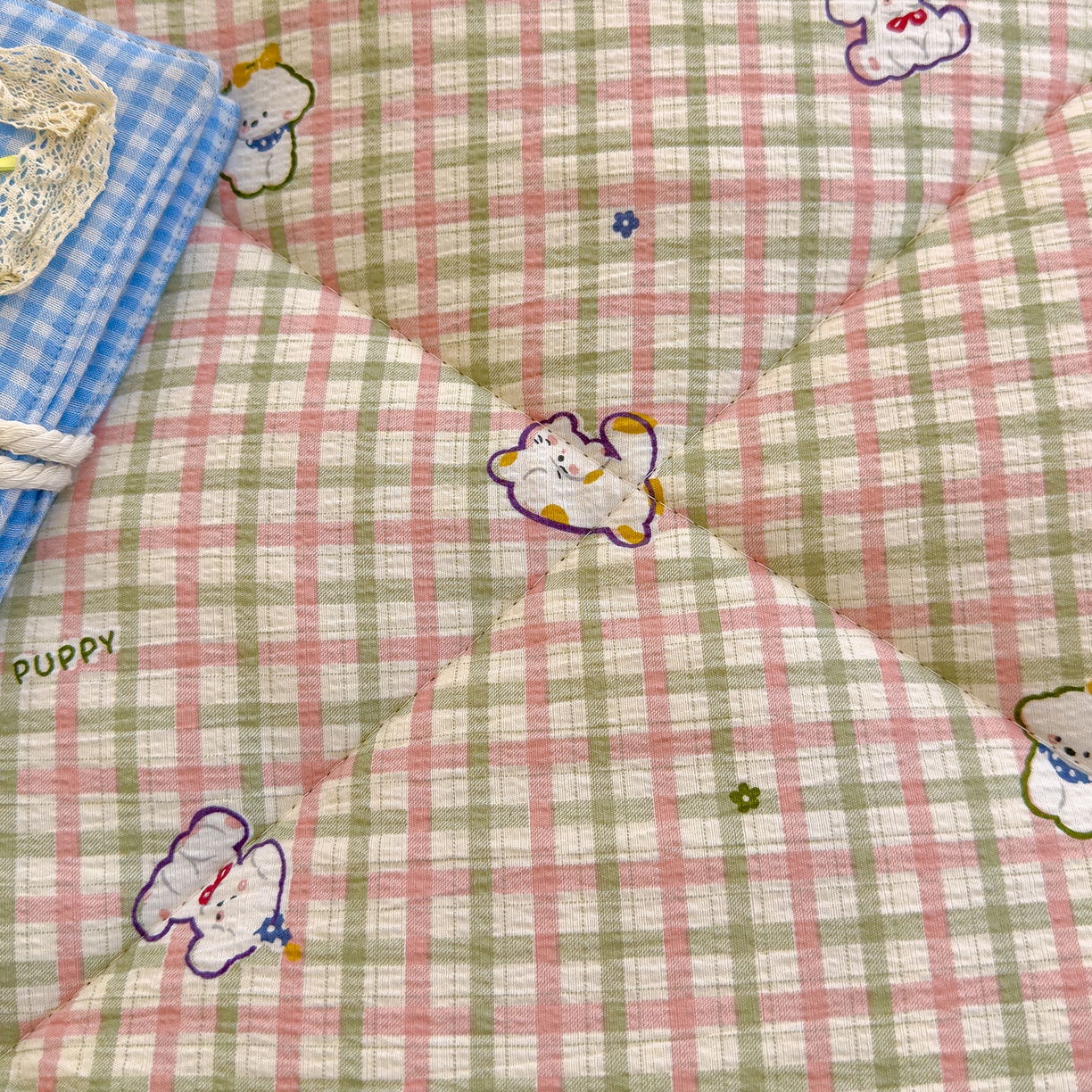 91家纺网 家纺一手货源 找家纺 弗苓家纺 2025新款A类云感有氧双层纱冬被被子被芯 呆萌西高地