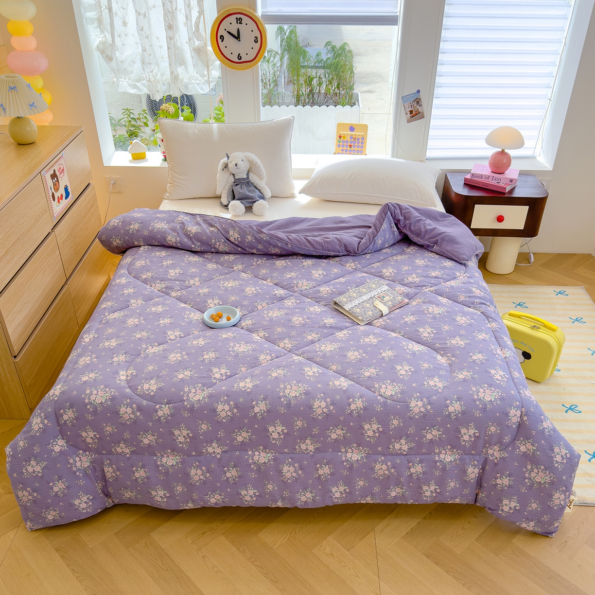 91家纺网 家纺一手货源 找家纺 弗苓家纺 2025新款A类云感有氧双层纱冬被被子被芯 豆蔻