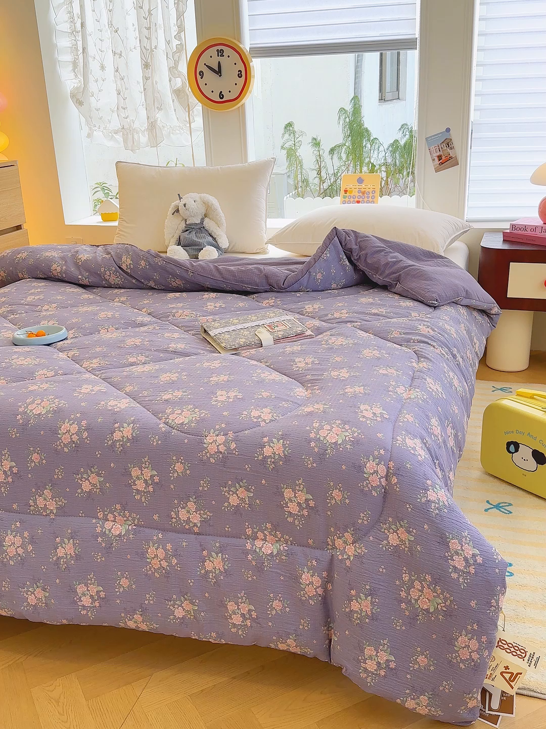 91家纺网 家纺一手货源 找家纺 弗苓家纺 2025新款A类云感有氧双层纱冬被被子被芯 豆蔻