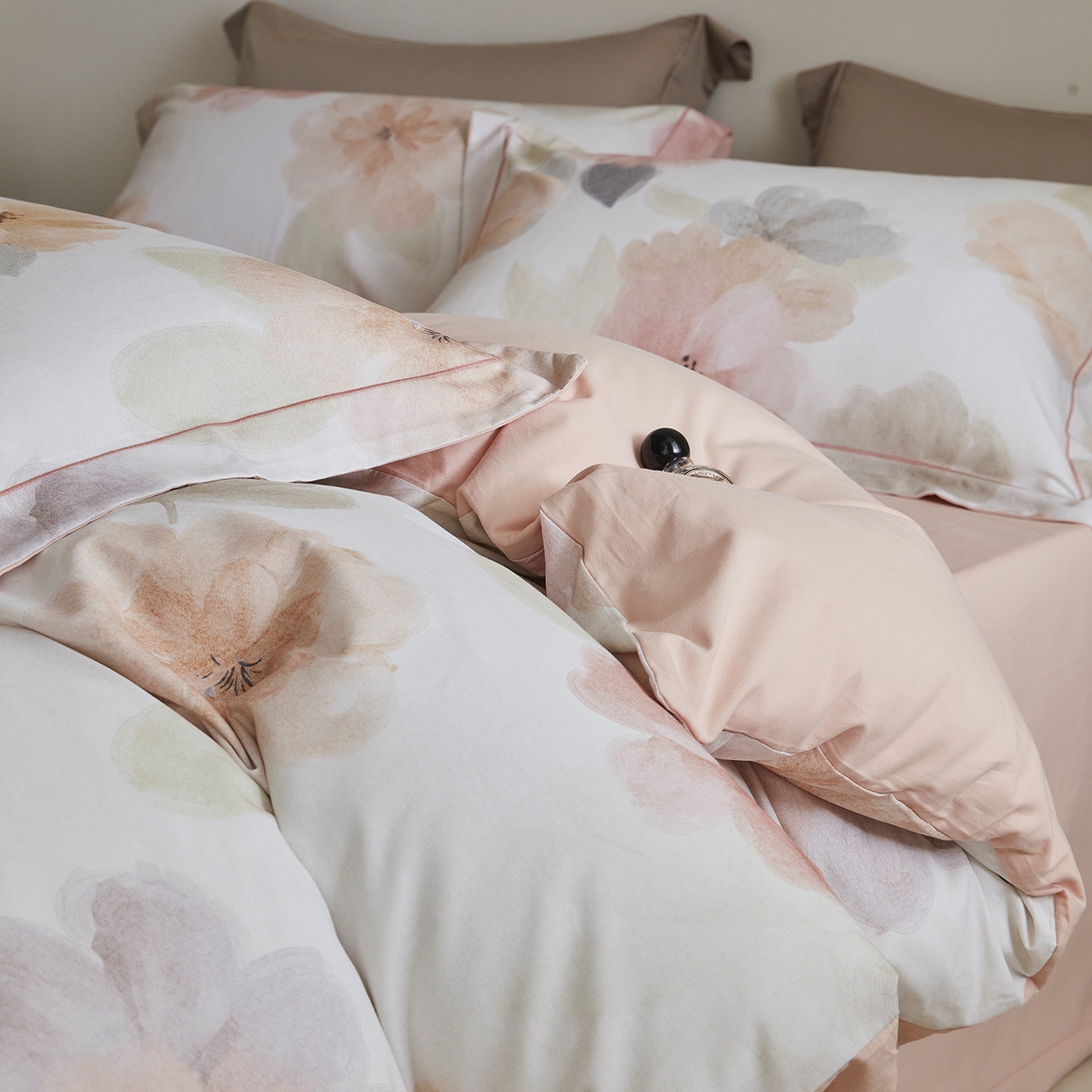 XIWEN-希文家纺 2025秋冬新款全棉纯棉生态磨毛印花四件套 夕雾