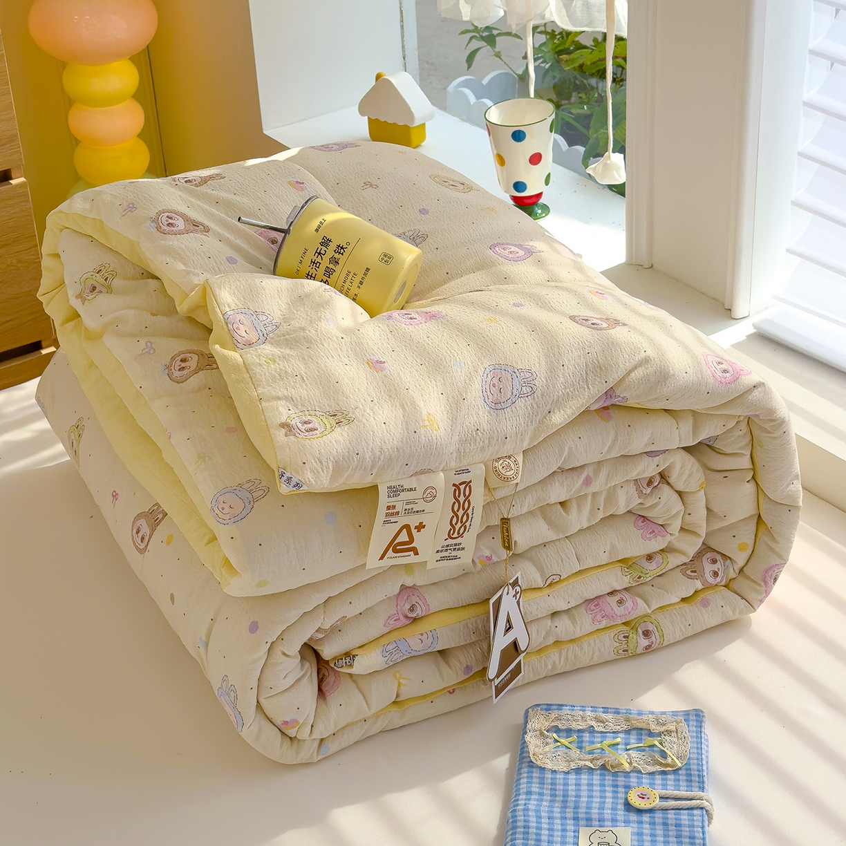 弗苓家纺 2025新款A类云感有氧双层纱冬被被子被芯 拉布布