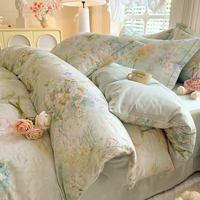 巧玲珑 2025新款100%数码印花生态AB版四件套 伯尼