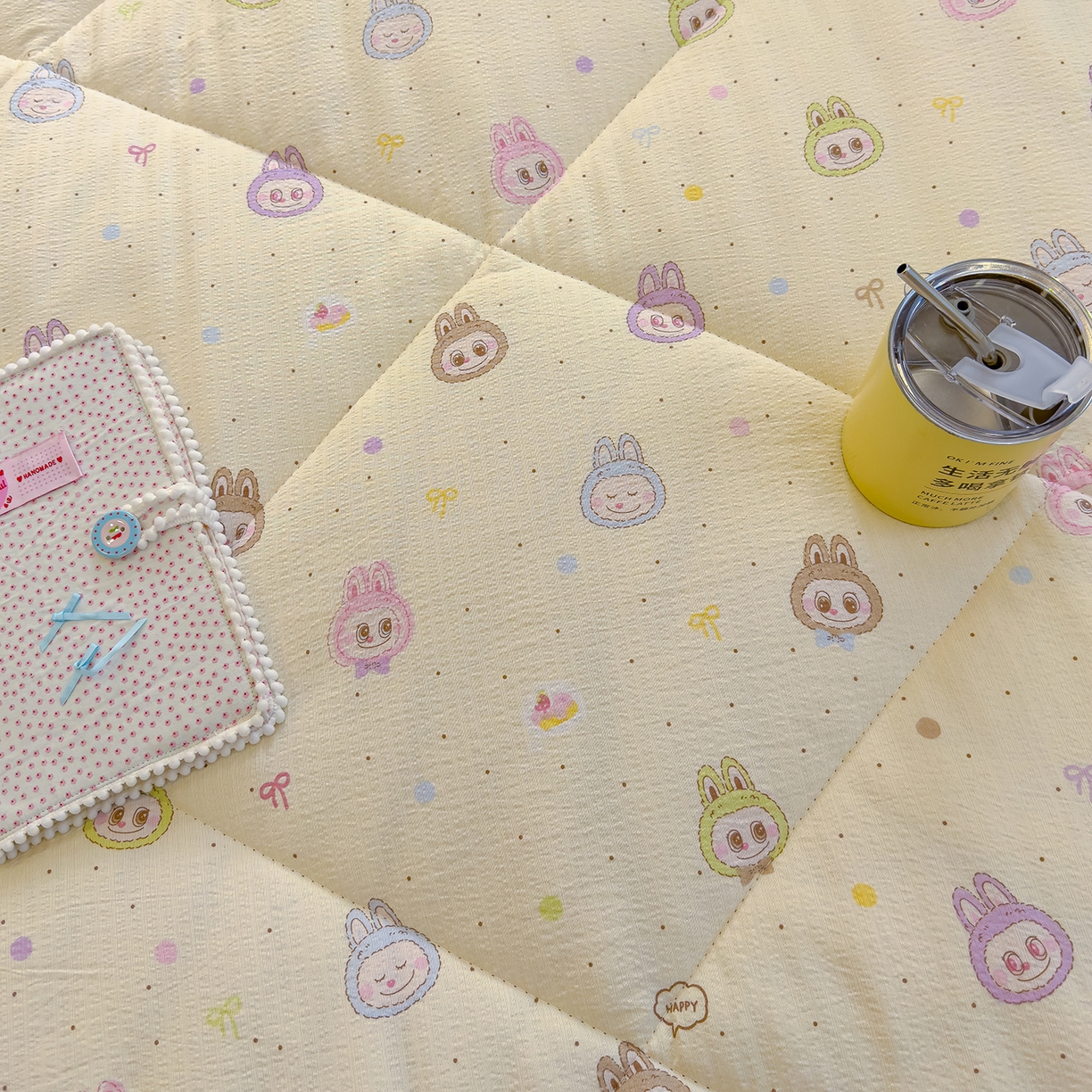 91家纺网 家纺一手货源 找家纺 弗苓家纺 2025新款A类云感有氧双层纱冬被被子被芯 拉布布