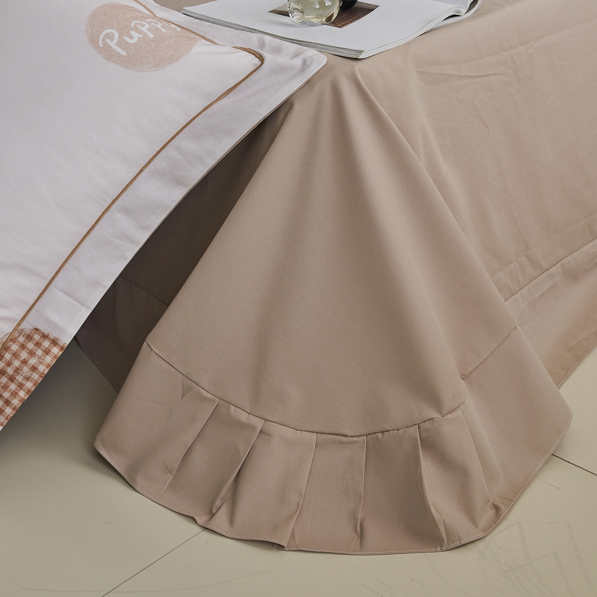 91家纺网 家纺一手货源 找家纺 XIWEN-希文家纺 2025秋冬新款全棉纯棉生态磨毛印花四件套 小狗happy