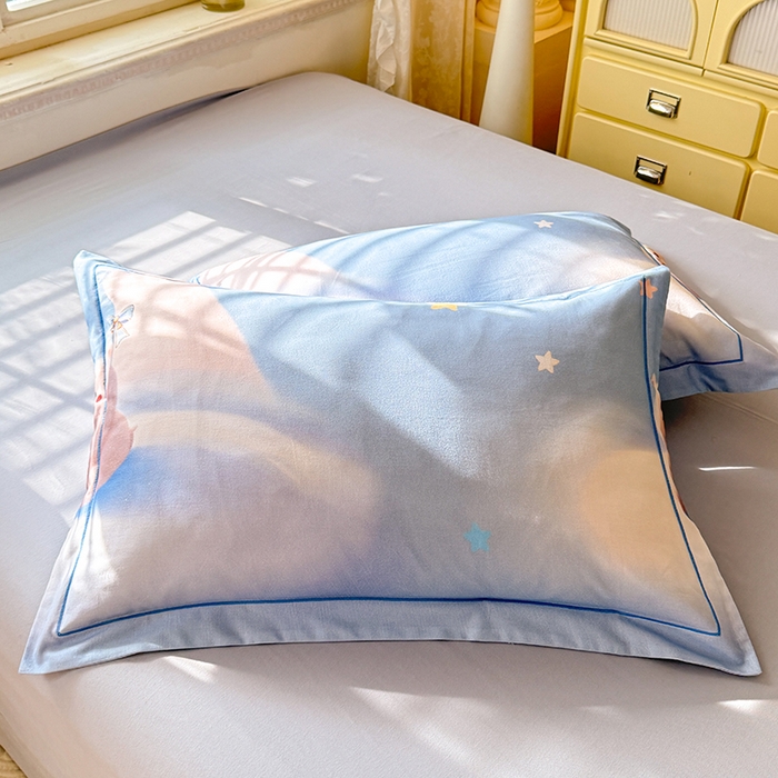 91家纺网 家纺一手货源 找家纺 巧玲珑 2025新款100%数码印花生态AB版四件套 大白熊