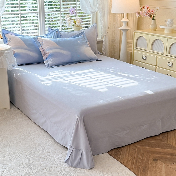 91家纺网 家纺一手货源 找家纺 巧玲珑 2025新款100%数码印花生态AB版四件套 大白熊