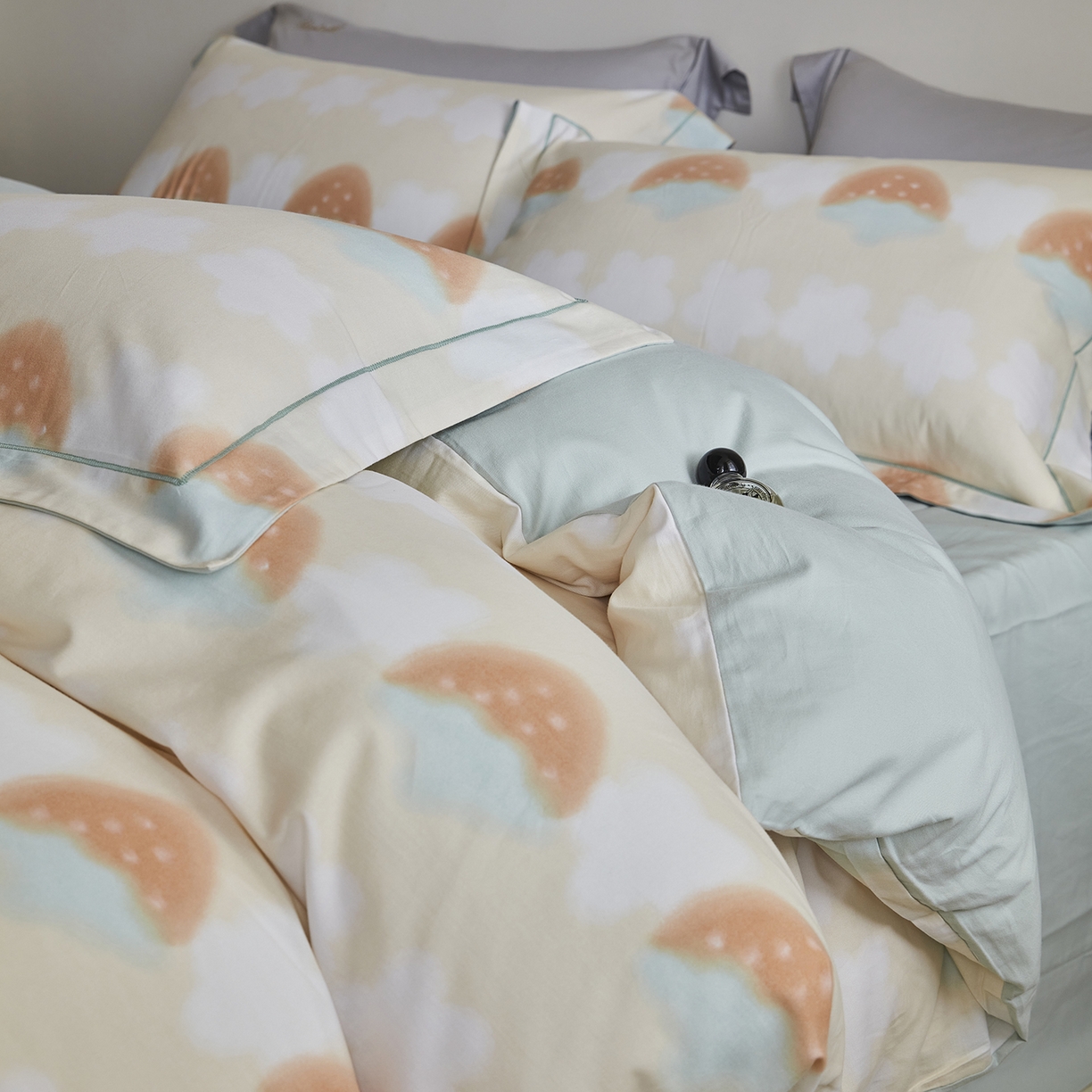 XIWEN-希文家纺 2025秋冬新款全棉纯棉生态磨毛印花四件套 小甜甜黄