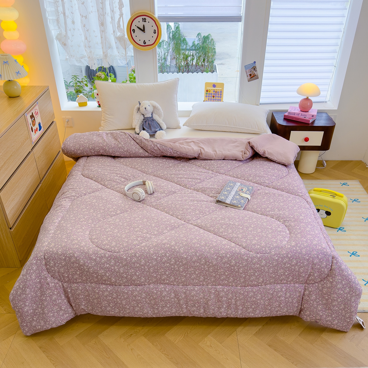 91家纺网 家纺一手货源 找家纺 弗苓家纺 2025新款A类云感有氧双层纱冬被被子被芯 米亚