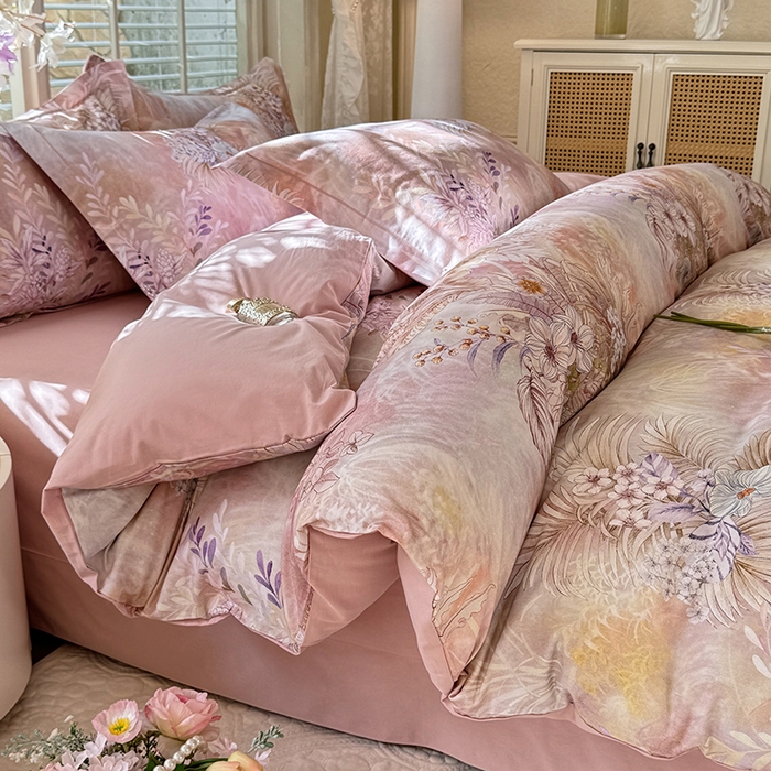 巧玲珑 2025新款100%数码印花生态AB版四件套 花舞莎莎