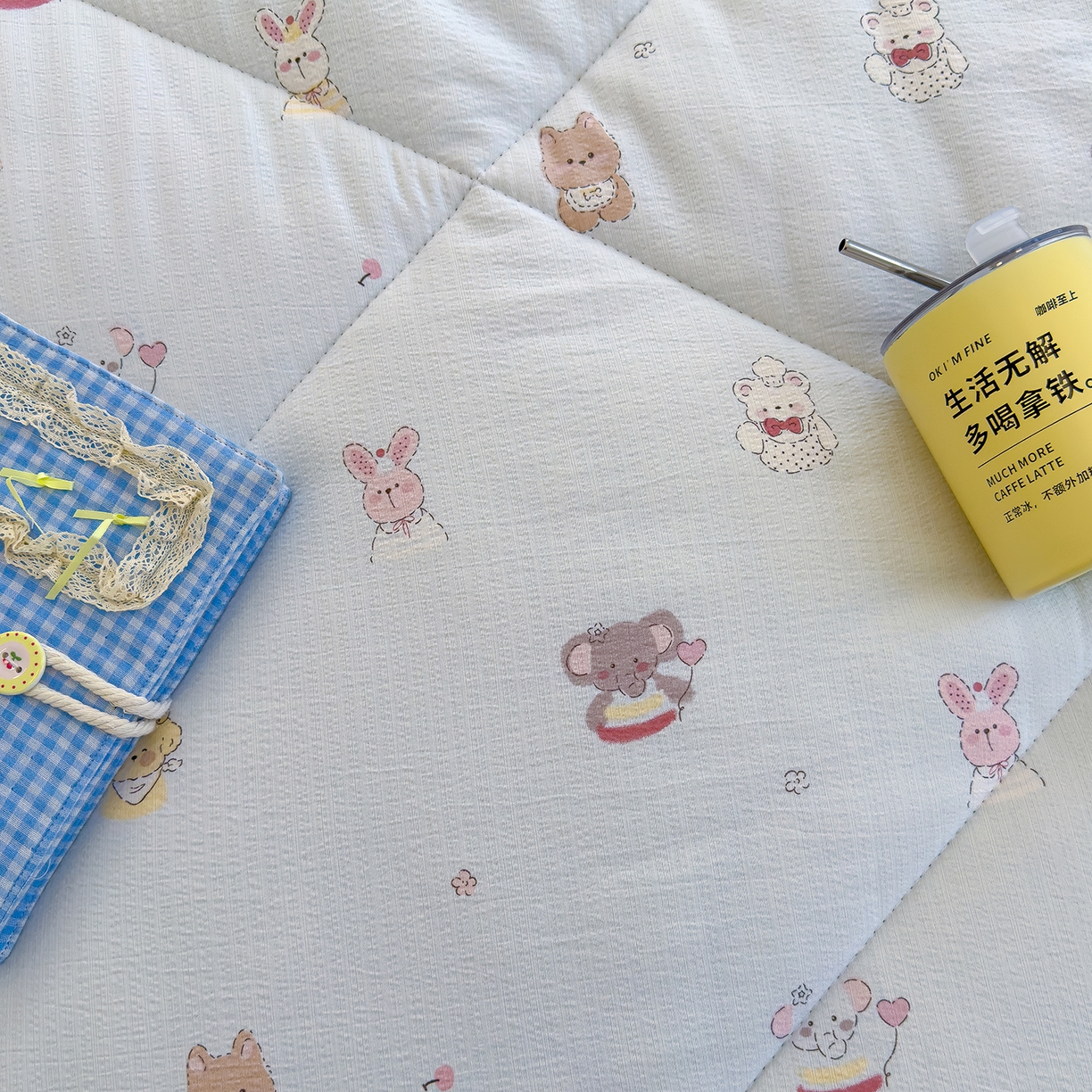 91家纺网 家纺一手货源 找家纺 弗苓家纺 2025新款A类云感有氧双层纱冬被被子被芯 绒绒乐园