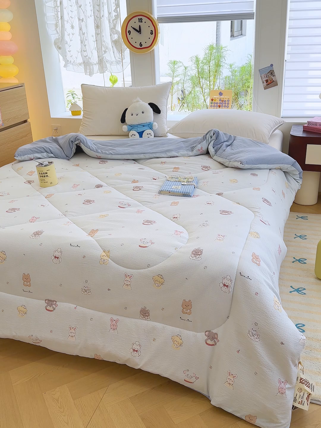 91家纺网 家纺一手货源 找家纺 弗苓家纺 2025新款A类云感有氧双层纱冬被被子被芯 绒绒乐园