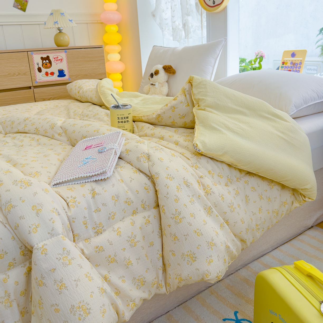 91家纺网 家纺一手货源 找家纺 弗苓家纺 2025新款A类云感有氧双层纱冬被被子被芯 舒芙蕾