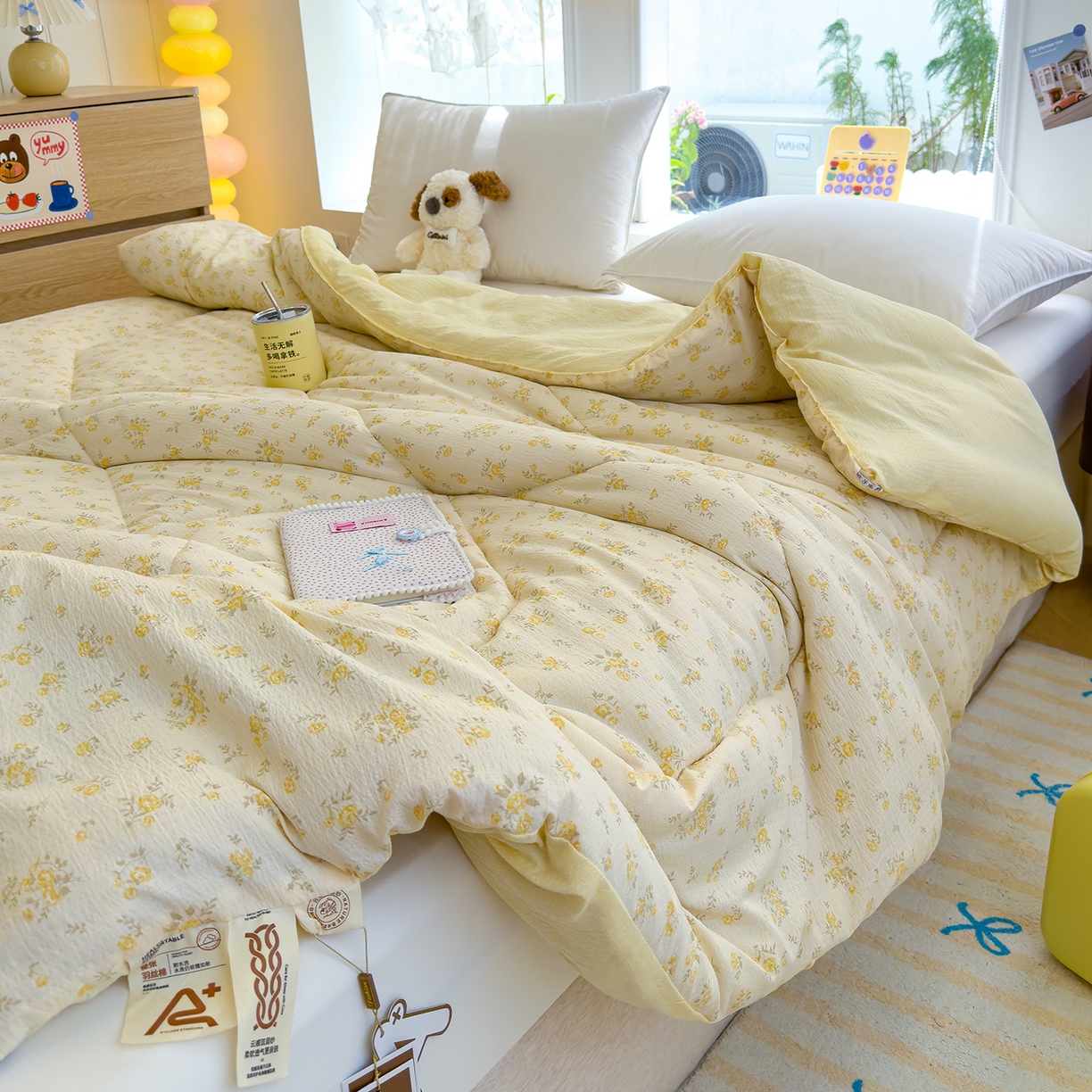 91家纺网 家纺一手货源 找家纺 弗苓家纺 2025新款A类云感有氧双层纱冬被被子被芯 舒芙蕾