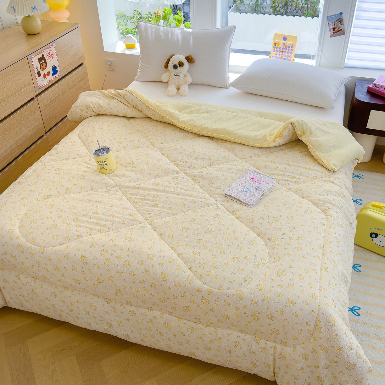 91家纺网 家纺一手货源 找家纺 弗苓家纺 2025新款A类云感有氧双层纱冬被被子被芯 舒芙蕾