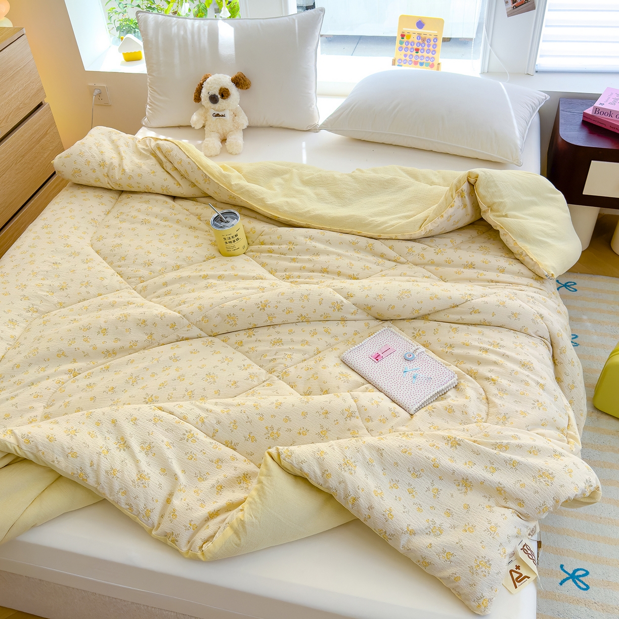 91家纺网 家纺一手货源 找家纺 弗苓家纺 2025新款A类云感有氧双层纱冬被被子被芯 舒芙蕾