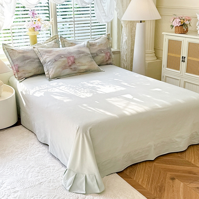 91家纺网 家纺一手货源 找家纺 巧玲珑 2025新款100%数码印花生态AB版四件套 锦瑟