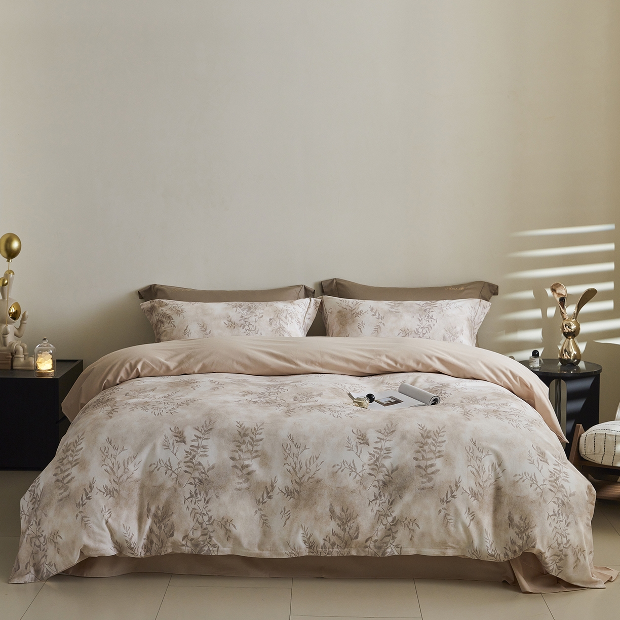 91家纺网 家纺一手货源 找家纺 XIWEN-希文家纺 2025秋冬新款全棉纯棉生态磨毛印花四件套 杏花微雨