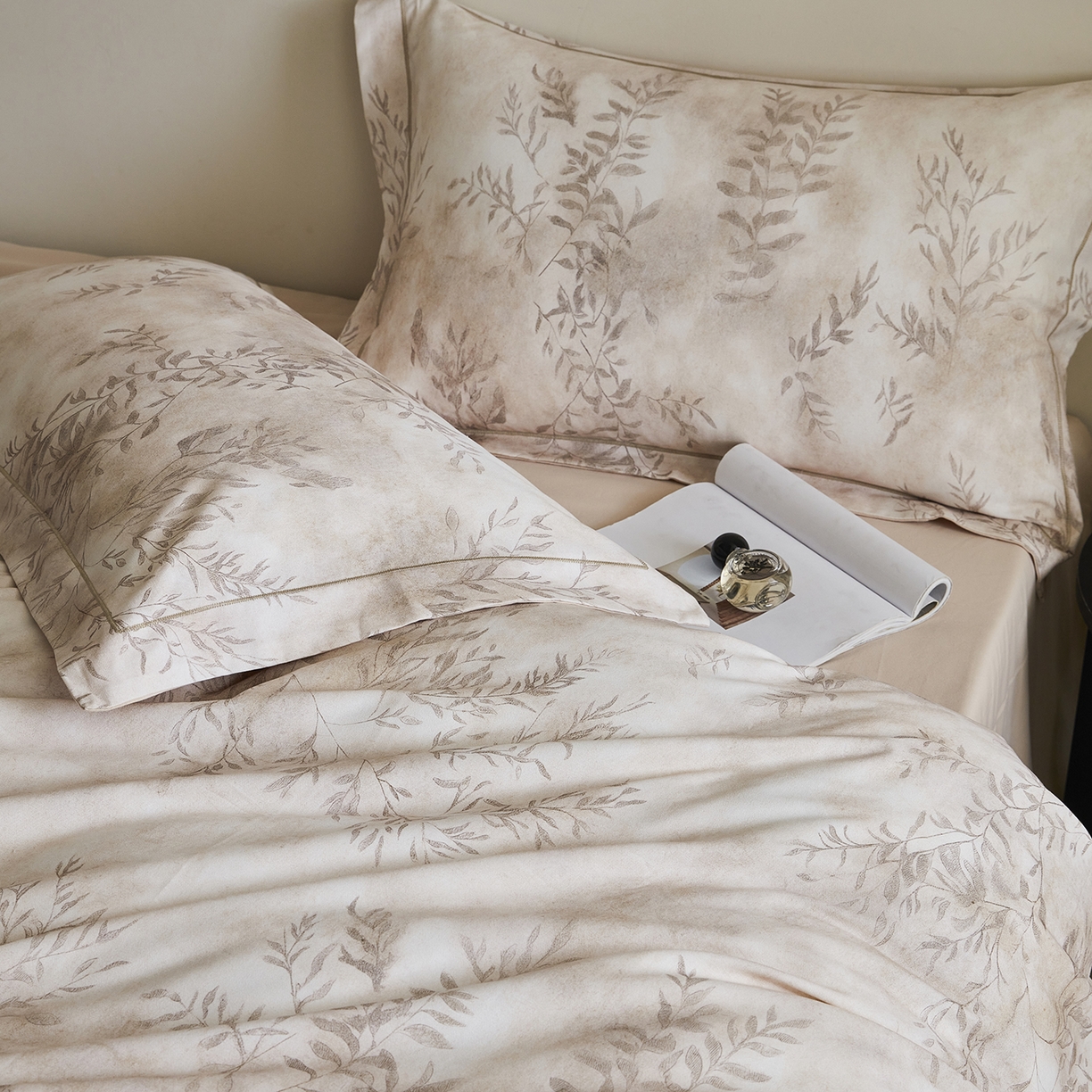 91家纺网 家纺一手货源 找家纺 XIWEN-希文家纺 2025秋冬新款全棉纯棉生态磨毛印花四件套 杏花微雨