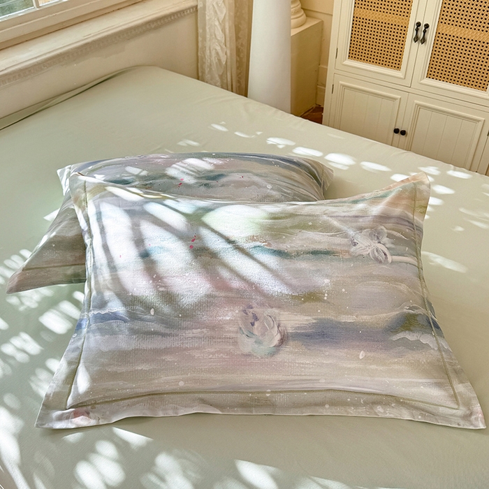 91家纺网 家纺一手货源 找家纺 巧玲珑 2025新款100%数码印花生态AB版四件套 靓彩