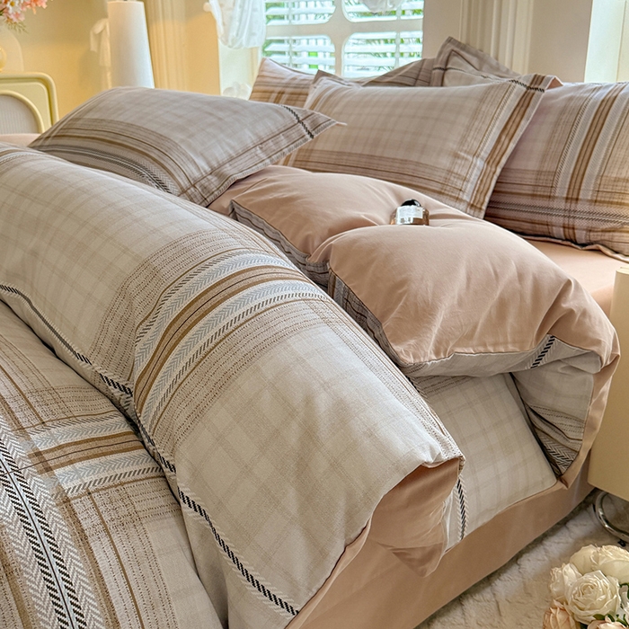 91家纺网 家纺一手货源 找家纺 巧玲珑 2025新款100%数码印花生态AB版四件套 洛基