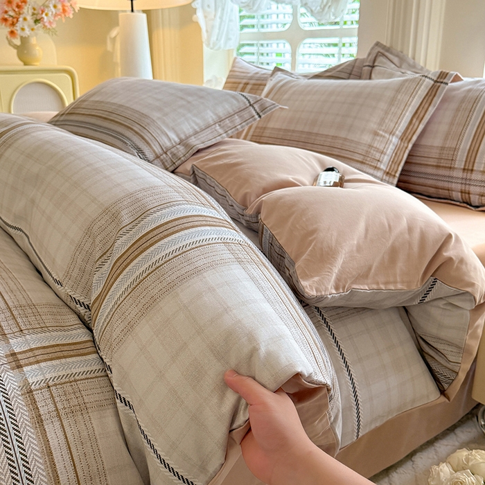 91家纺网 家纺一手货源 找家纺 巧玲珑 2025新款100%数码印花生态AB版四件套 洛基