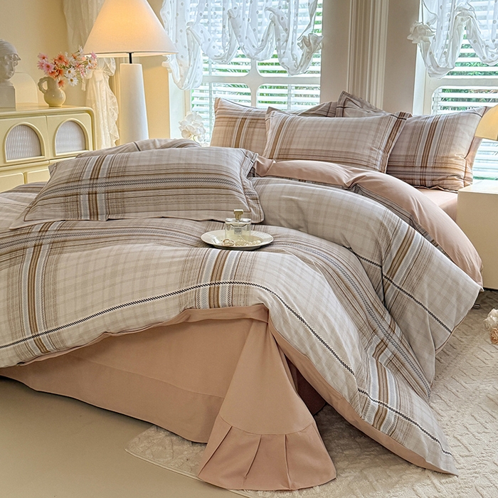 91家纺网 家纺一手货源 找家纺 巧玲珑 2025新款100%数码印花生态AB版四件套 洛基