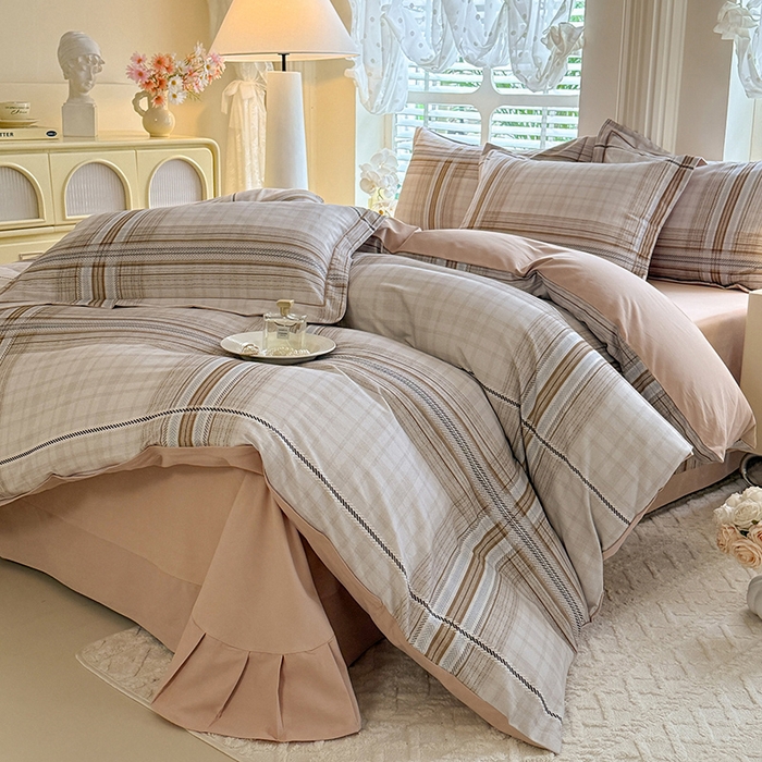 91家纺网 家纺一手货源 找家纺 巧玲珑 2025新款100%数码印花生态AB版四件套 洛基