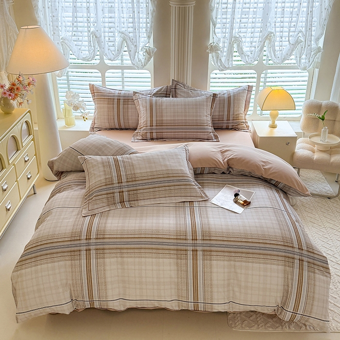 91家纺网 家纺一手货源 找家纺 巧玲珑 2025新款100%数码印花生态AB版四件套 洛基