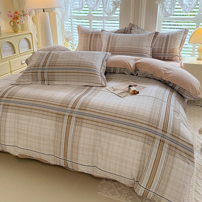 91家纺网 家纺一手货源 找家纺 巧玲珑 2025新款100%数码印花生态AB版四件套 洛基