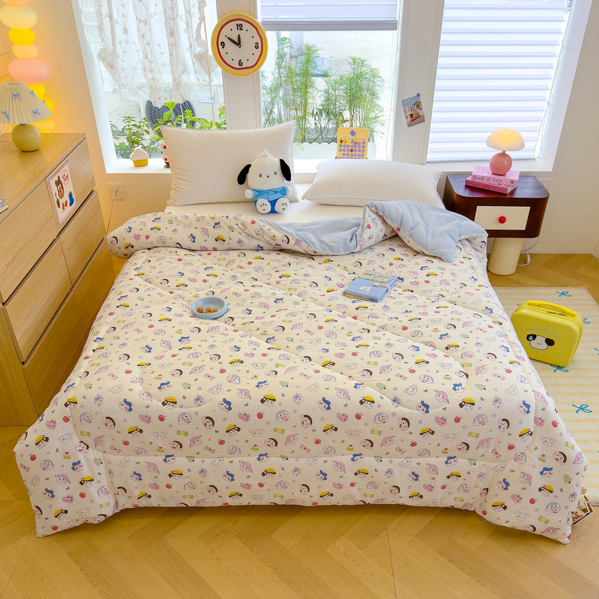 91家纺网 家纺一手货源 找家纺 弗苓家纺 2025新款A类云感有氧双层纱冬被被子被芯 小新