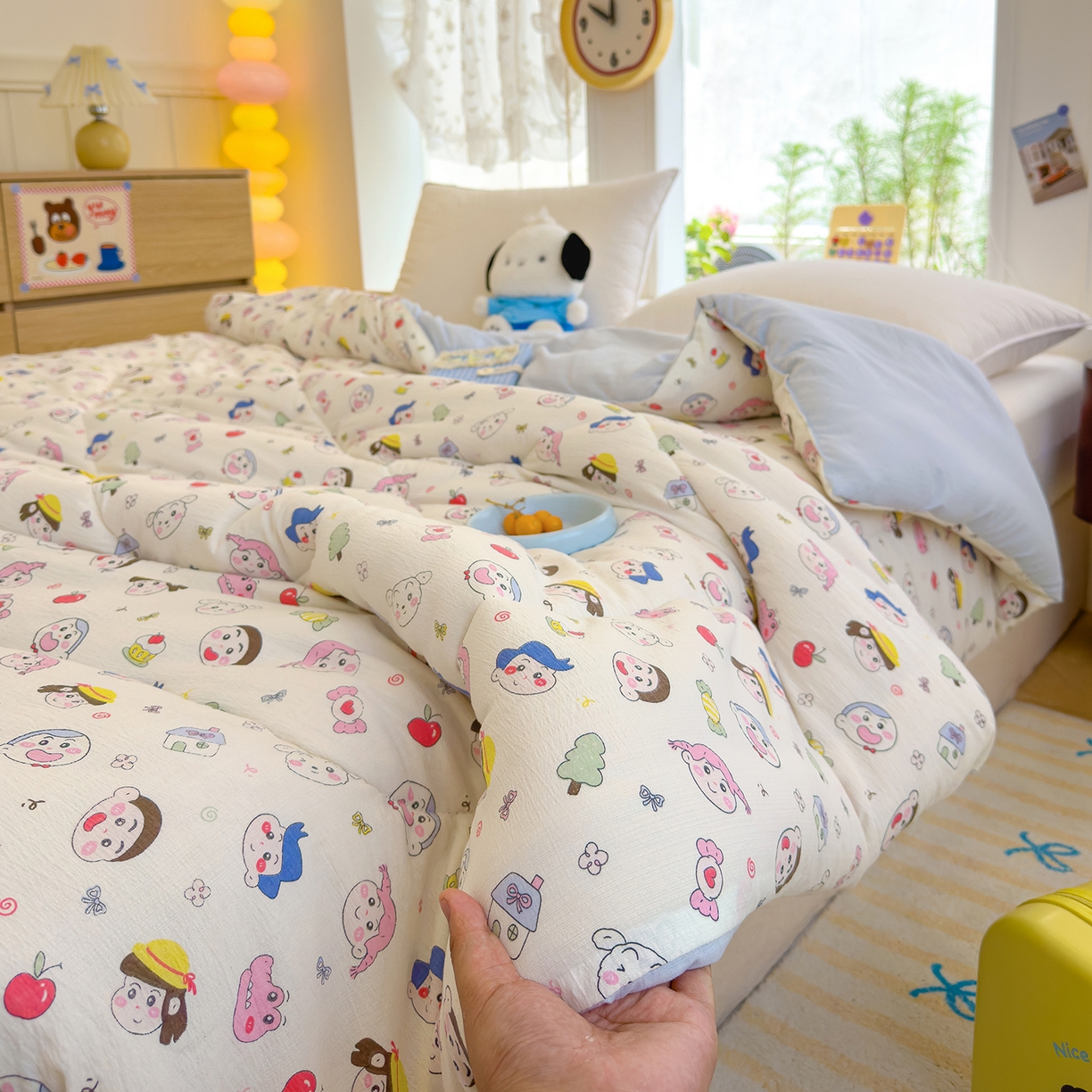 91家纺网 家纺一手货源 找家纺 弗苓家纺 2025新款A类云感有氧双层纱冬被被子被芯 小新