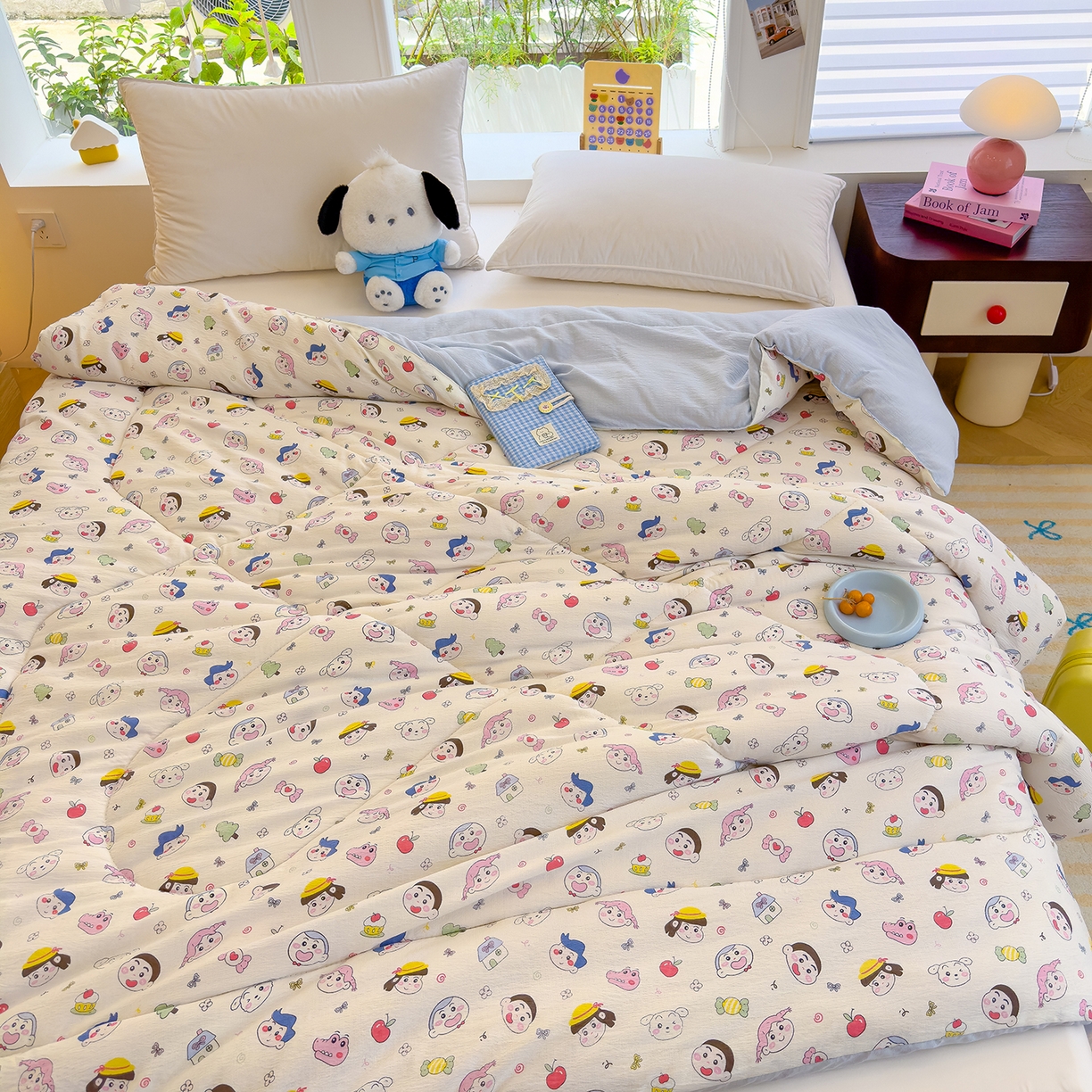 91家纺网 家纺一手货源 找家纺 弗苓家纺 2025新款A类云感有氧双层纱冬被被子被芯 小新