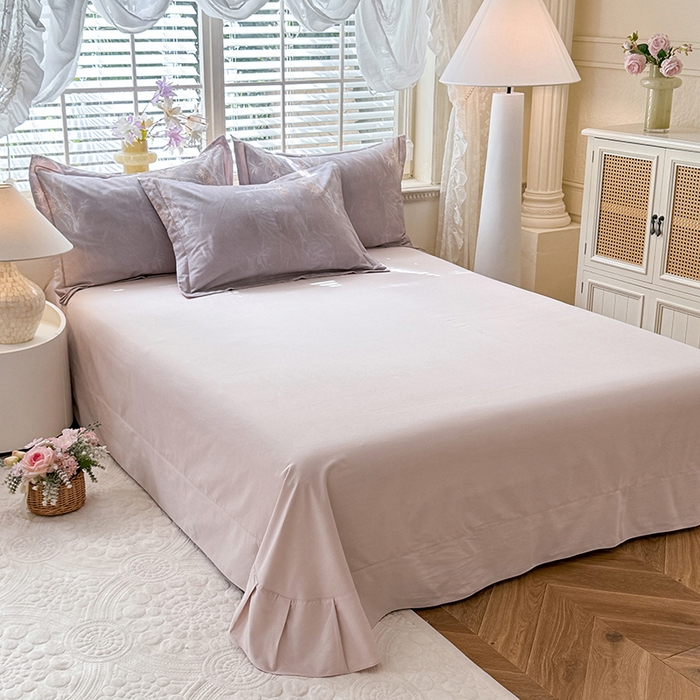 91家纺网 家纺一手货源 找家纺 巧玲珑 2025新款100%数码印花生态AB版四件套 梅丽莎