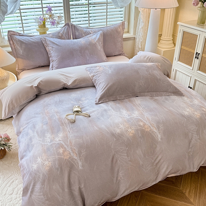 91家纺网 家纺一手货源 找家纺 巧玲珑 2025新款100%数码印花生态AB版四件套 梅丽莎