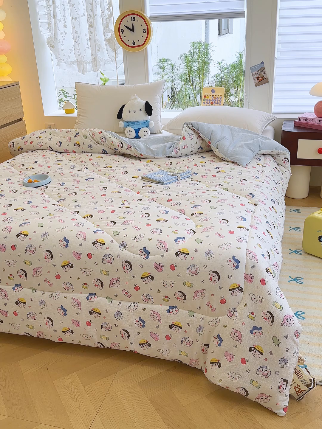 91家纺网 家纺一手货源 找家纺 弗苓家纺 2025新款A类云感有氧双层纱冬被被子被芯 小新