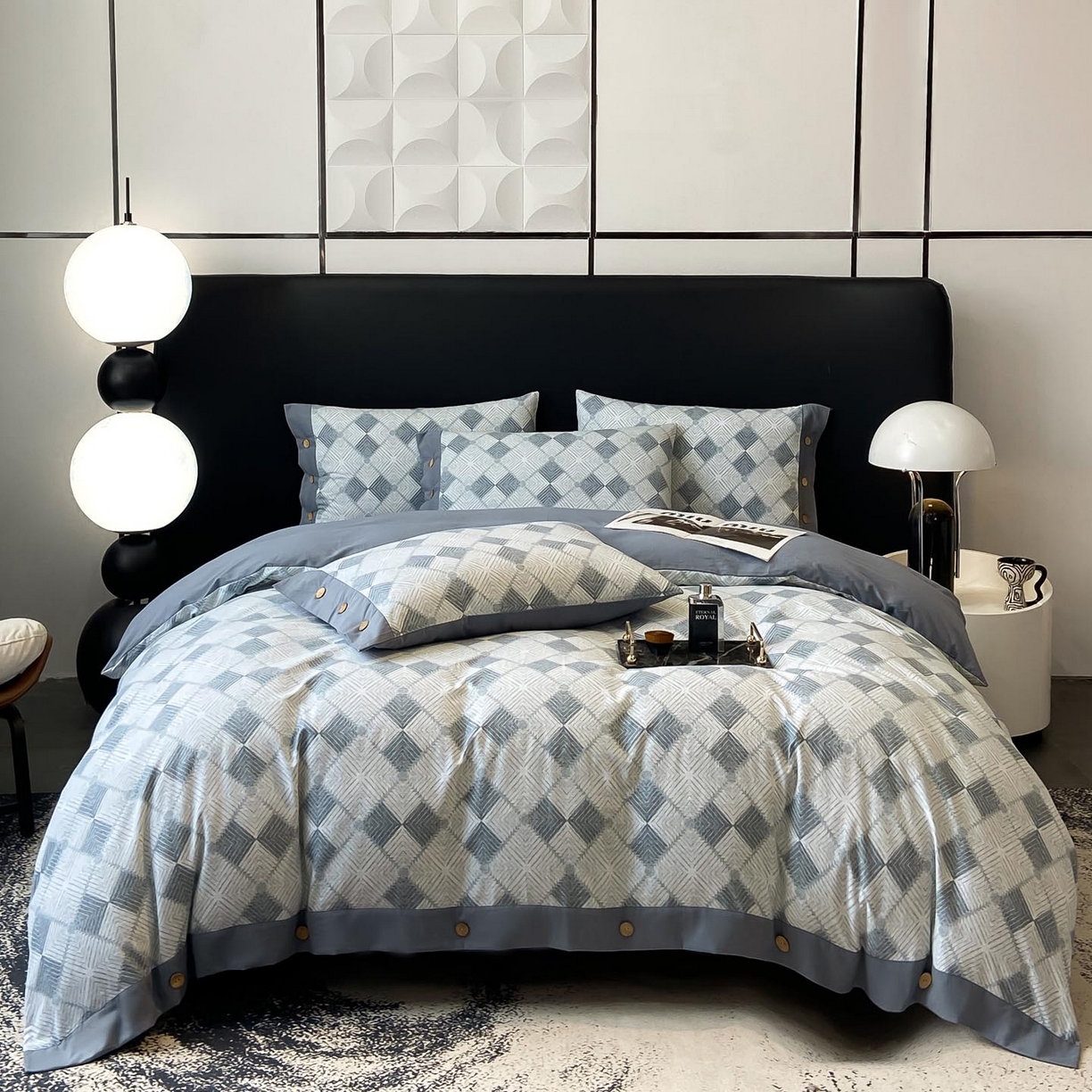 91家纺网 家纺一手货源 找家纺 （总）宜家坊 2025新款全棉轻奢加厚磨毛纽扣款四件套