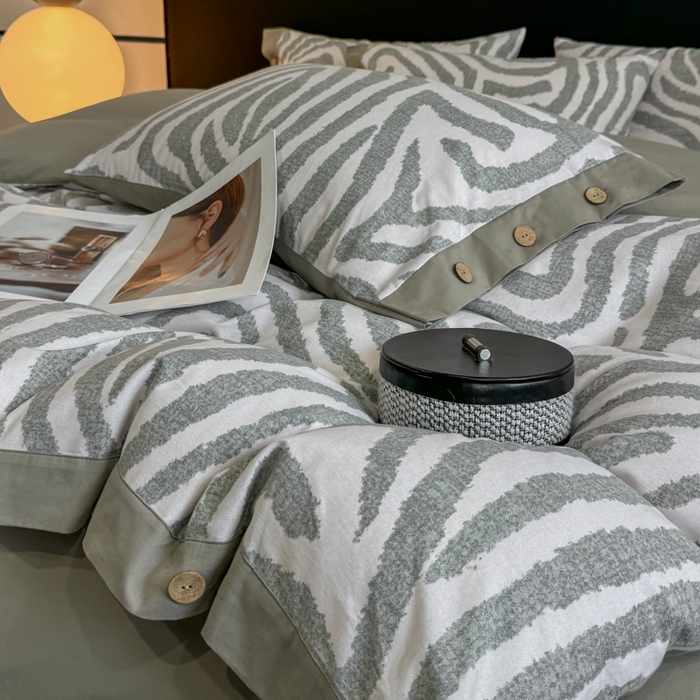 91家纺网 家纺一手货源 找家纺 （总）宜家坊 2025新款全棉轻奢加厚磨毛纽扣款四件套