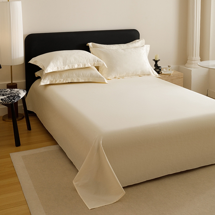 91家纺网 家纺一手货源 找家纺 （总）苏源家居 2025贡缎提花全棉纯棉四件套轻奢简约风套件-竹影