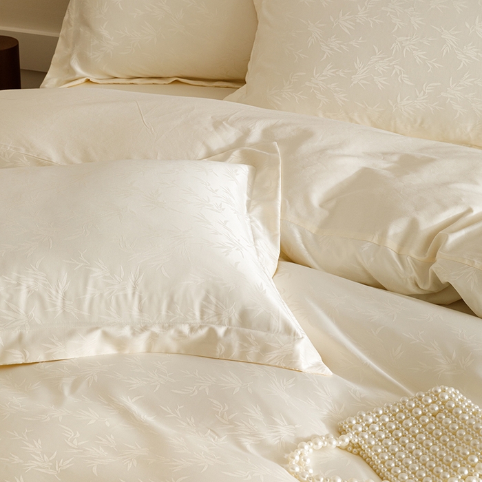 91家纺网 家纺一手货源 找家纺 （总）苏源家居 2025贡缎提花全棉纯棉四件套轻奢简约风套件-竹影