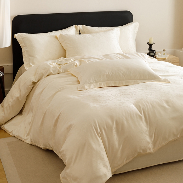 91家纺网 家纺一手货源 找家纺 （总）苏源家居 2025贡缎提花全棉纯棉四件套轻奢简约风套件-竹影