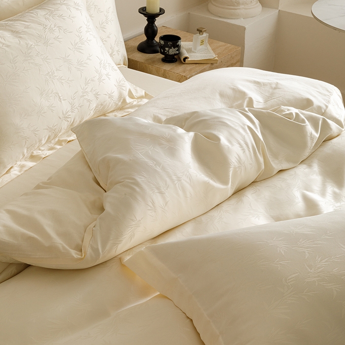 91家纺网 家纺一手货源 找家纺 （总）苏源家居 2025贡缎提花全棉纯棉四件套轻奢简约风套件-竹影