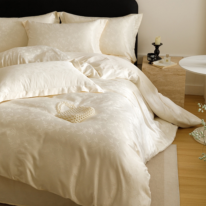 91家纺网 家纺一手货源 找家纺 （总）苏源家居 2025贡缎提花全棉纯棉四件套轻奢简约风套件-竹影