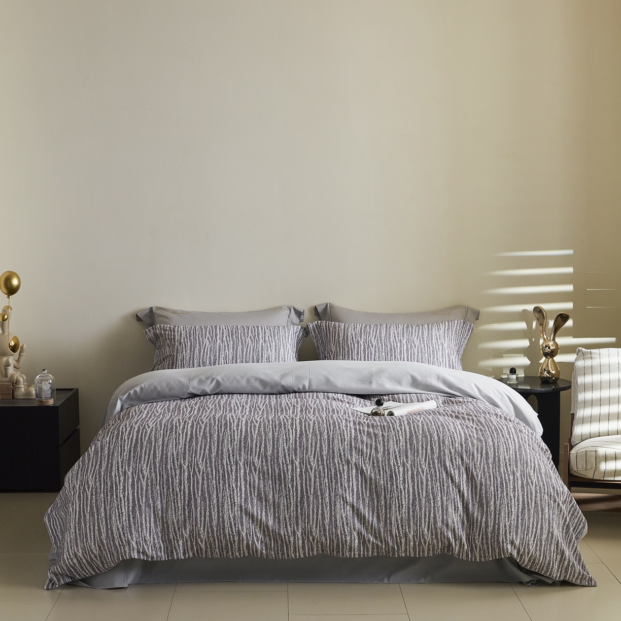 91家纺网 家纺一手货源 找家纺 XIWEN-希文家纺 2025秋冬新款全棉纯棉生态磨毛印花四件套 艺述