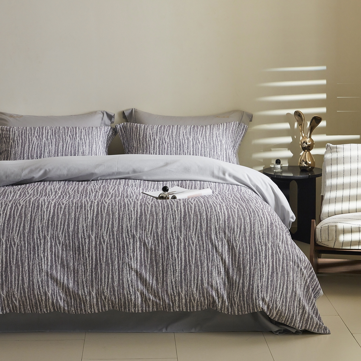 91家纺网 家纺一手货源 找家纺 XIWEN-希文家纺 2025秋冬新款全棉纯棉生态磨毛印花四件套 艺述