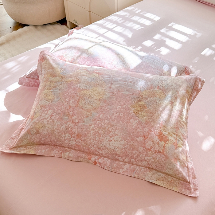 91家纺网 家纺一手货源 找家纺 巧玲珑 2025新款100%数码印花生态AB版四件套 沐熙