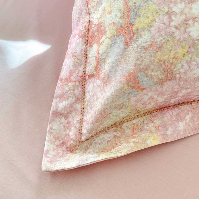 91家纺网 家纺一手货源 找家纺 巧玲珑 2025新款100%数码印花生态AB版四件套 沐熙